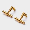 Themis Waterproof Gold T-Bar Earrings